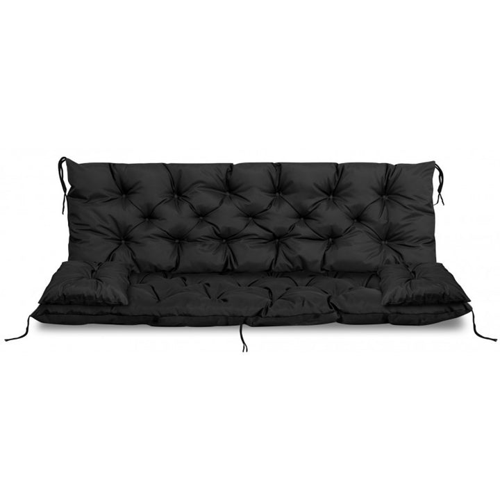 Ensemble de jardin noir 100x60x50cm + 2 coussins 42 x 42 cm