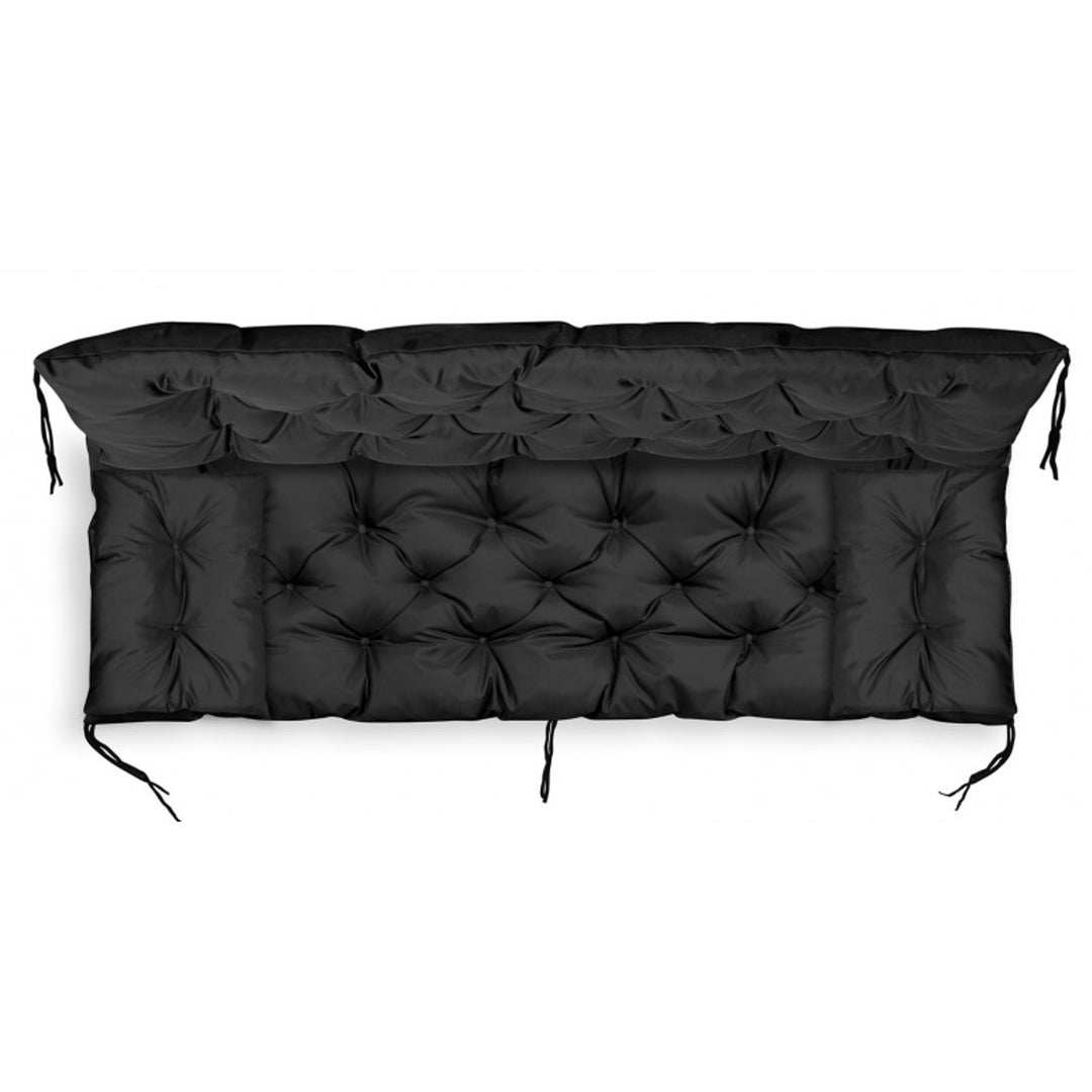 Ensemble de jardin noir 100x60x50cm + 2 coussins 42 x 42 cm