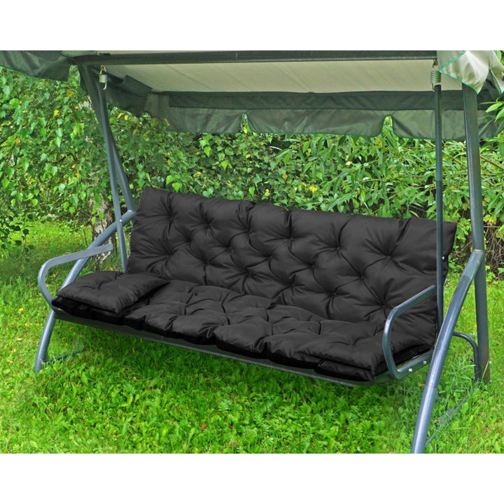 Ensemble de jardin noir 100x60x50cm + 2 coussins 42 x 42 cm