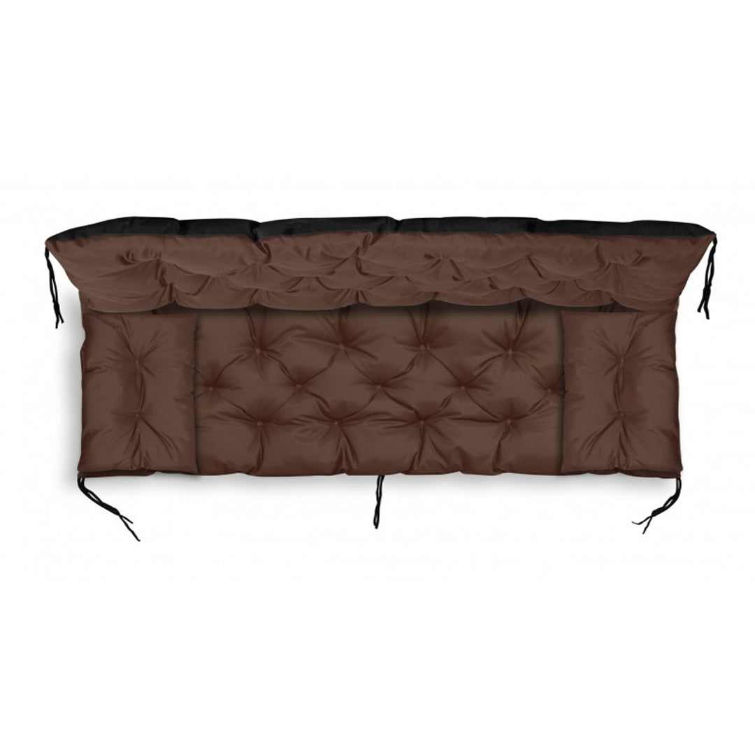 Ensemble de jardin marron 100x60x50cm + 2 coussins 42 x 42 cm