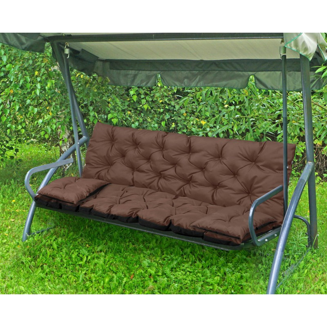 Ensemble de jardin marron 100x60x50cm + 2 coussins 42 x 42 cm