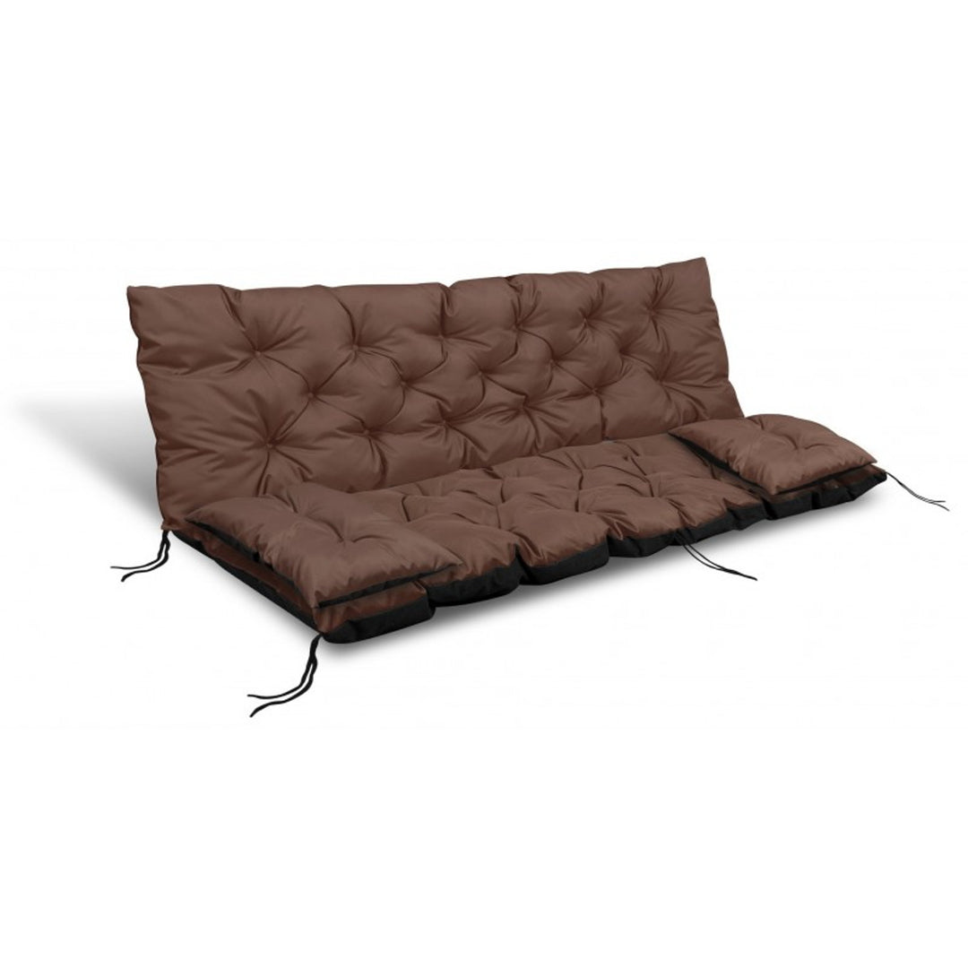 Ensemble de jardin marron 100x60x50cm + 2 coussins 42 x 42 cm