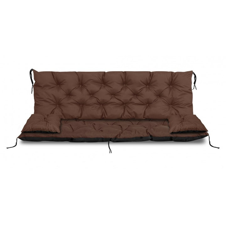 Ensemble de jardin marron 120x60x50cm + 2 coussins 42 x 42 cm