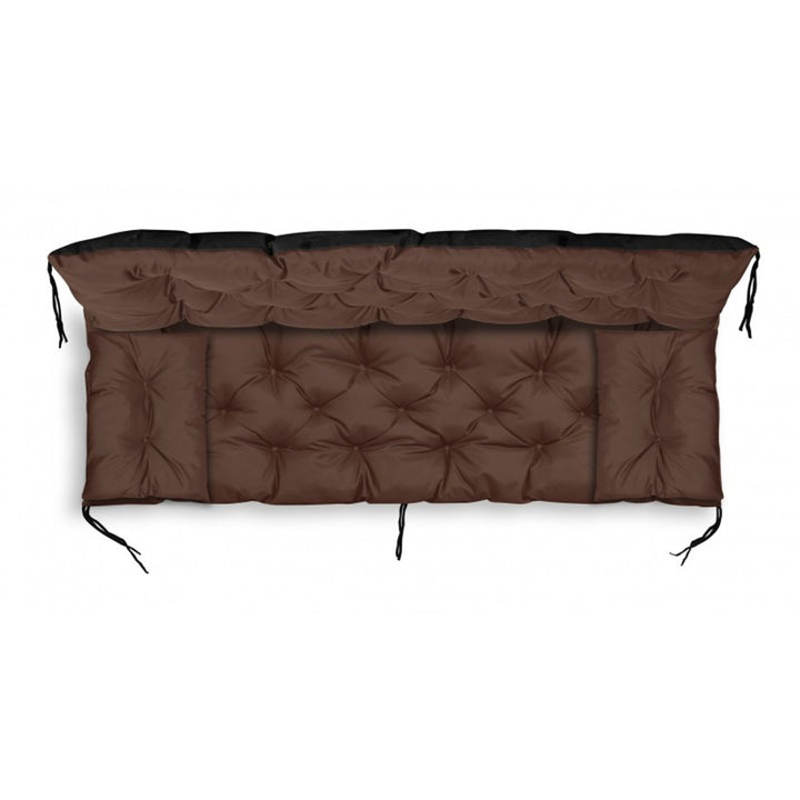 Ensemble de jardin marron 150x60x50cm + 2 coussins 42 x 42 cm