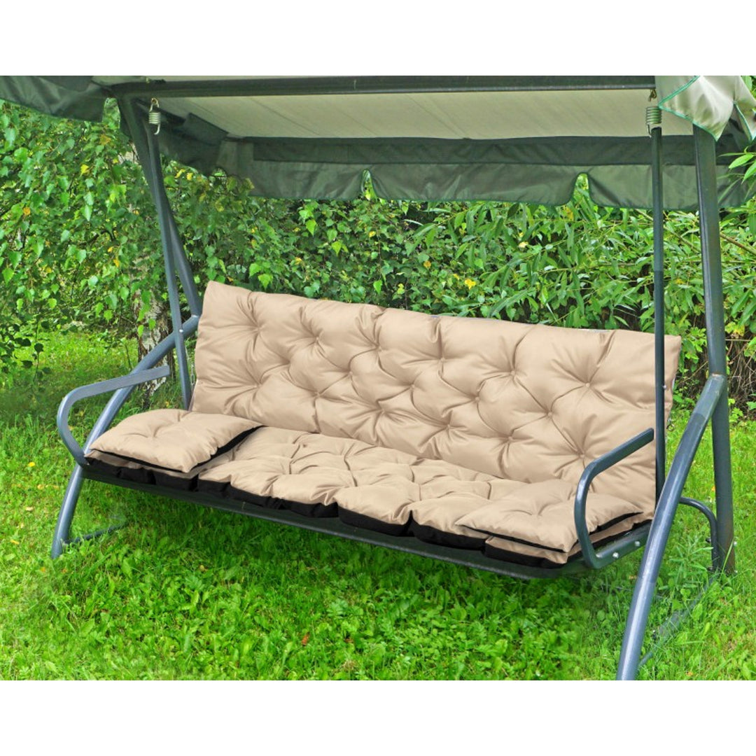 Ensemble de jardin beige 100x60x50cm + 2 coussins 42 x 42 cm