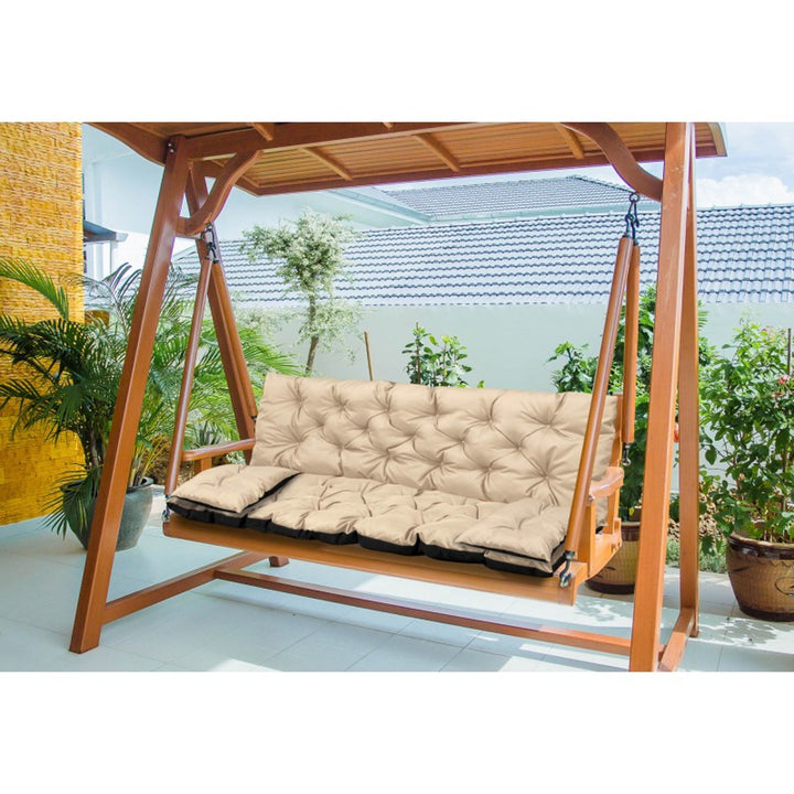 Beige tuinset 100x60x50cm + 2 kussens 42 x 42 cm