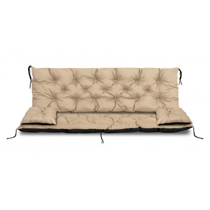 Ensemble de jardin beige 150x60x50cm + 2 coussins 42 x 42 cm