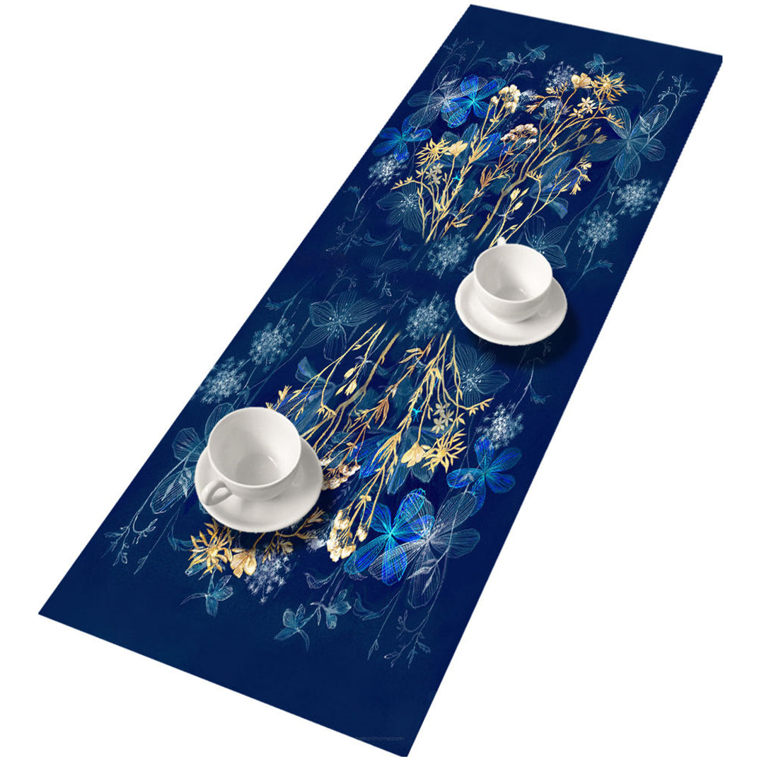 Chemin de table Bertoni, feutre, 115x40cm, motif imprimé Midnight