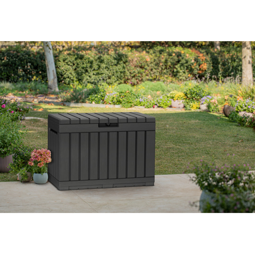 Keter plantenbak, grafiet, zitting, 190L, Kentwood Tuinbak