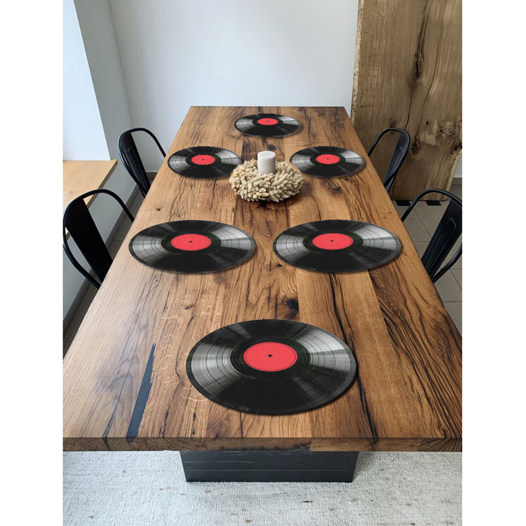 Set de tapis de table Bertoni, 6 pièces, rond, 33 cm, Vinyle