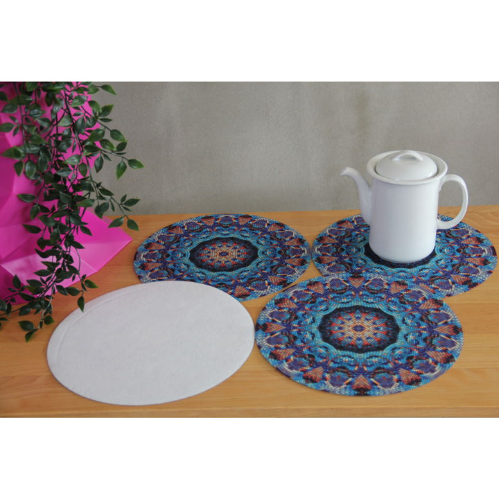 Set de tapis de table Bertoni, 4 pièces, rond, 33 cm, Barcelona