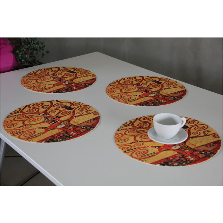 Set de tapis de table Bertoni, 4 pièces, rond, 33 cm, Artdeco