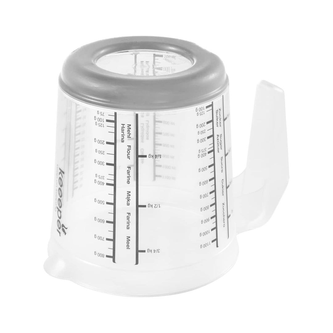 Pitcher-keukenset met deksel, deksel en sapcentrifuge, Matteo Keeper, 1 l, 14x15 cm, Nordic grijs