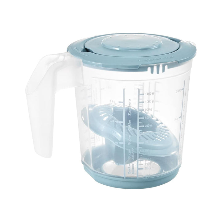 Pitcher-keukenset met deksel, deksel en sapcentrifuge, Matteo Keeper, 1 l, 14x15 cm, Nordic blauw