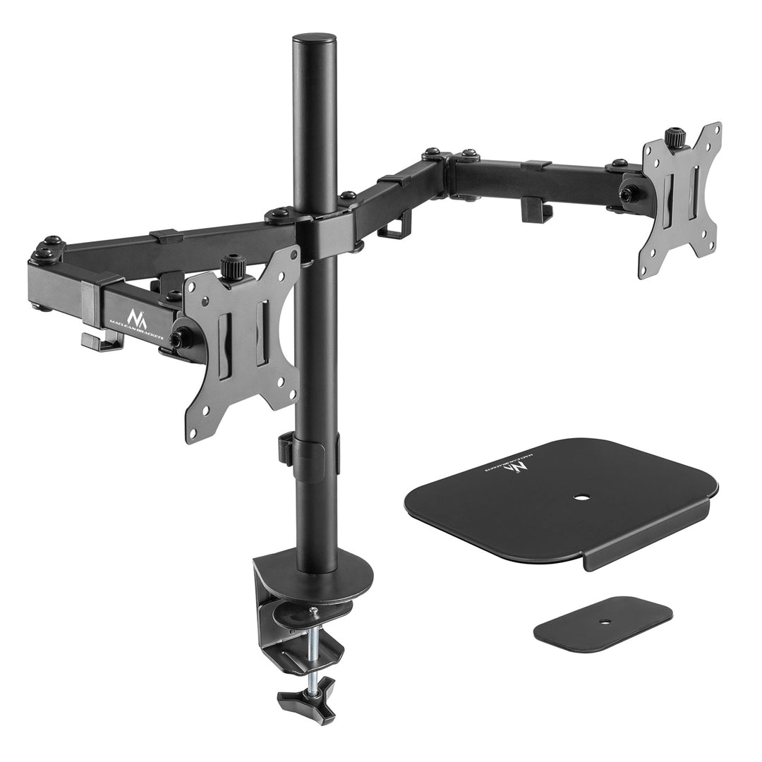 Support de bureau Maclean pour 2 moniteurs LCD, 17-32", 2x 8kg, MC-884 + MC-929