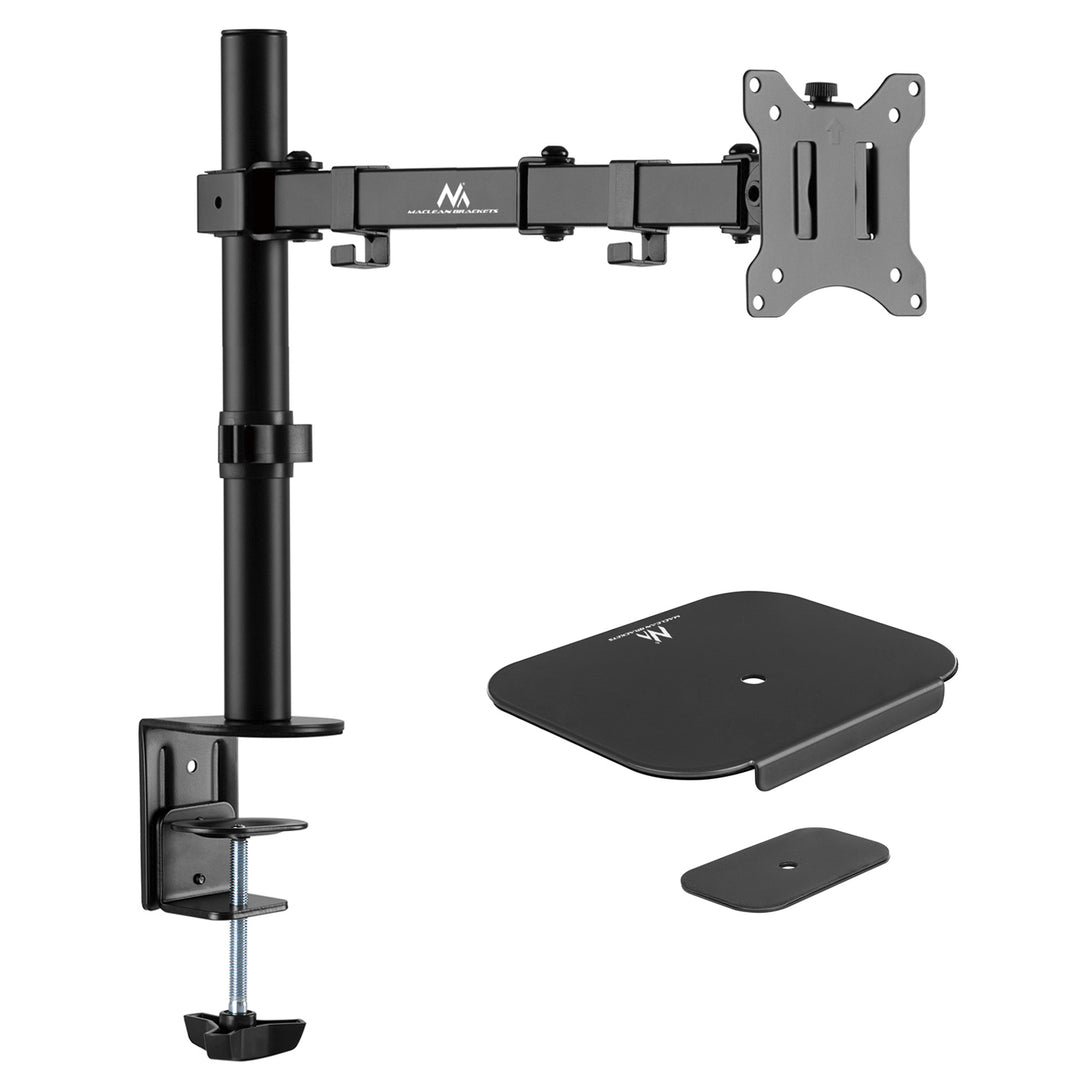 Maclean bureaubeugel voor LCD-monitor, dubbele arm, VESA 75x75 en 100x100, 17-32", 8kg, MC-883 + MC-929