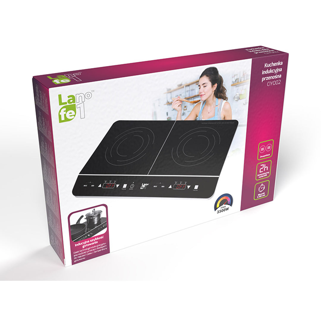 Lafe inductiekookplaat, elektrisch, draagbaar, 3500W, dubbel, CIY 002