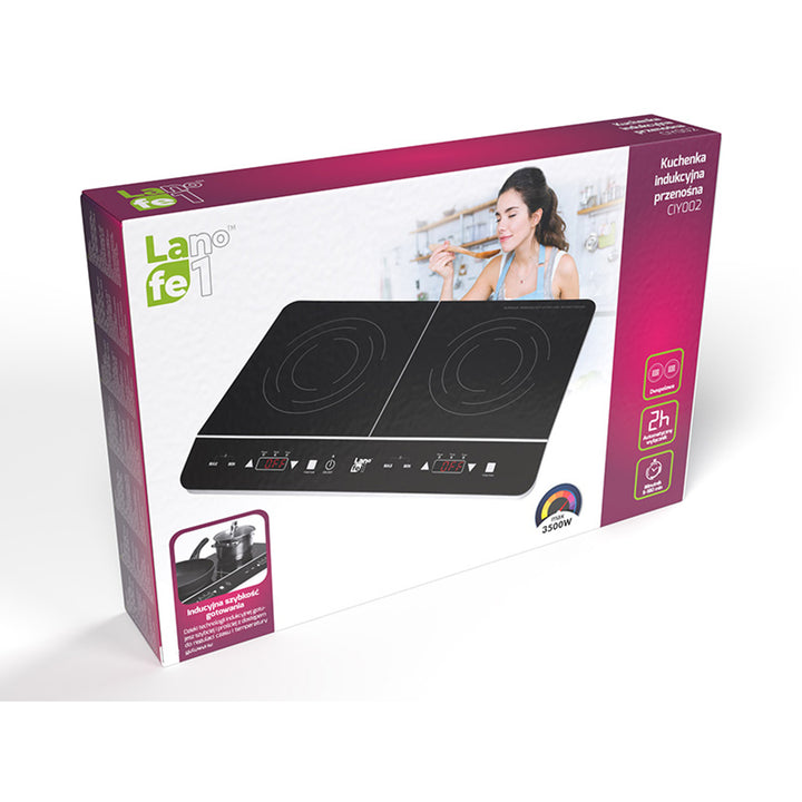 Lafe inductiekookplaat, elektrisch, draagbaar, 3500W, dubbel, CIY 002
