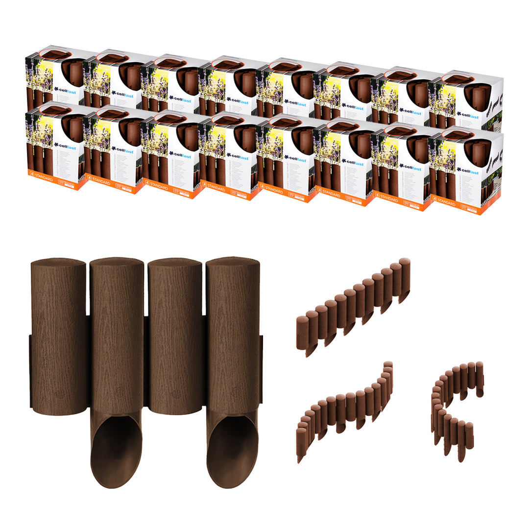 Paisade de jardin Cellfast, résistante au gel, 36,8 m, marron