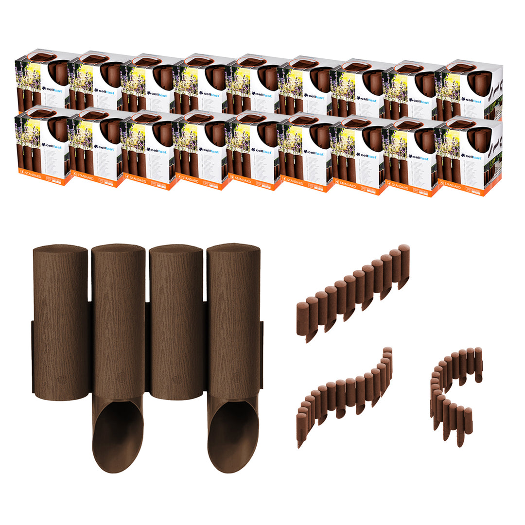 Paisade de jardin en cellulose, résistante au gel, 41,4 m, brune