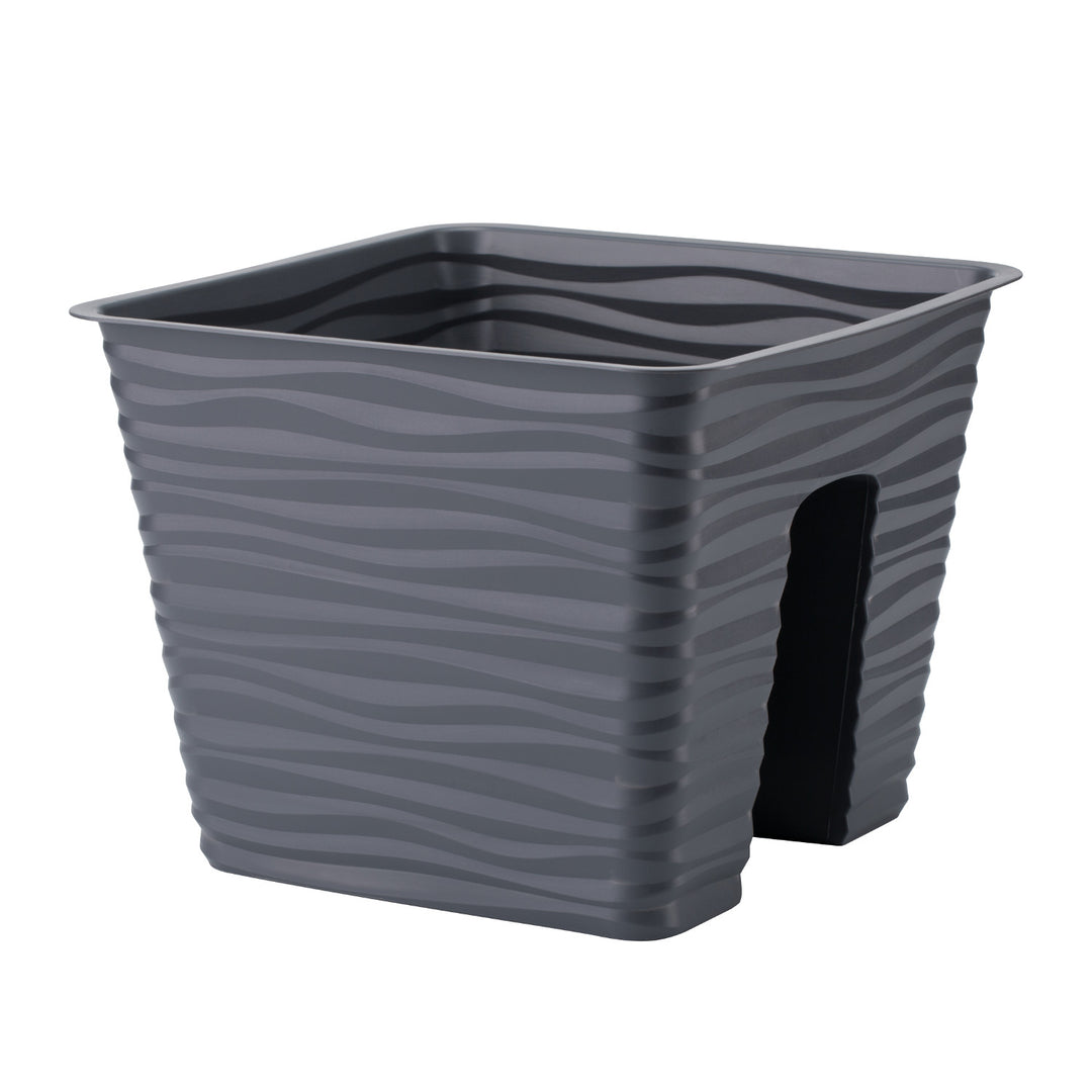 Form-Plastic pot de fleurs, balustrade, 27cm, PP, anthracite, Sahara 27