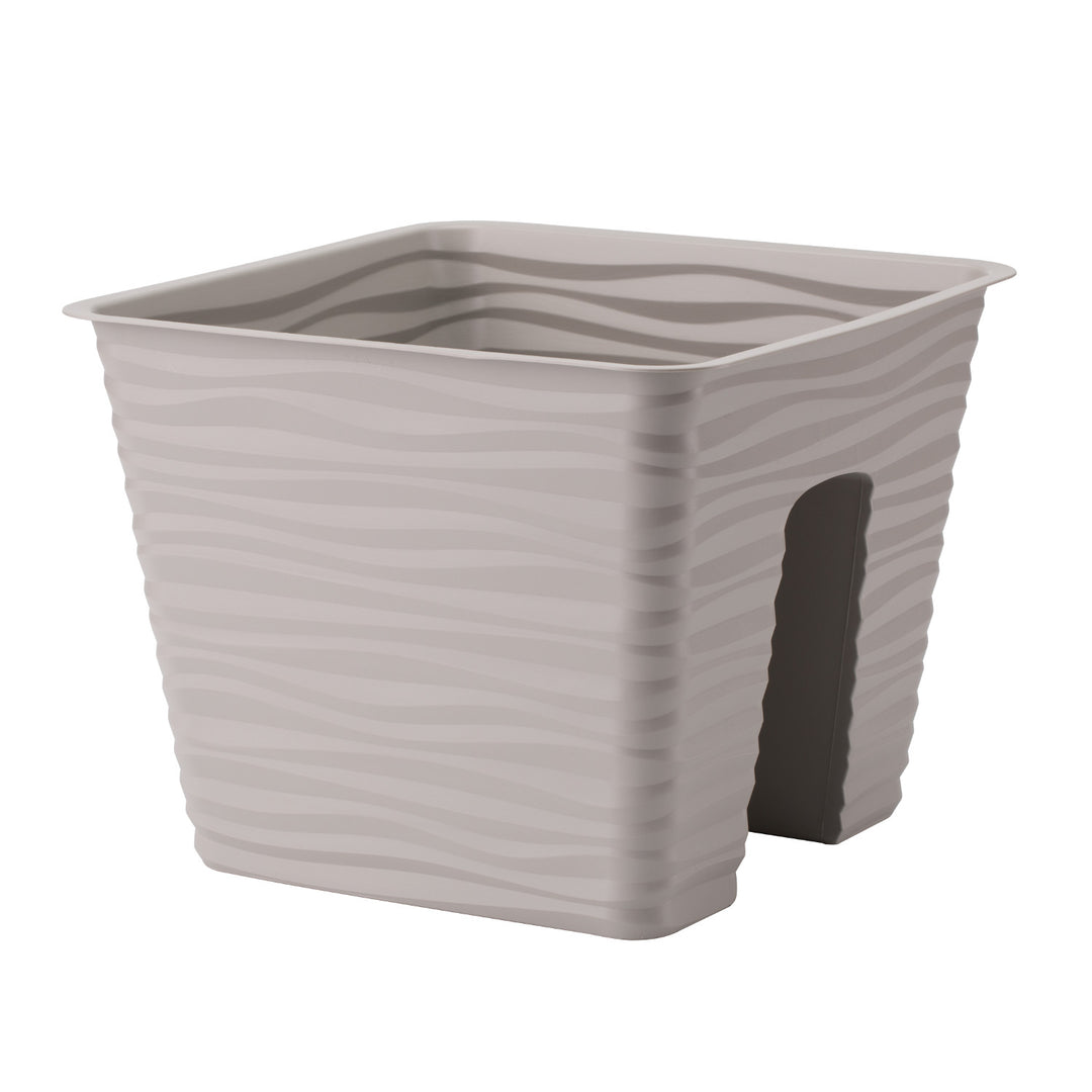 Form-Plastic pot de fleurs, balustrade, 27cm, PP, gris clair, Sahara 27