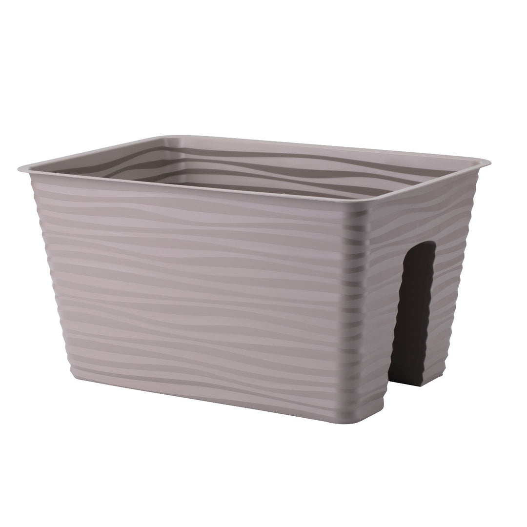 Form-Plastic pot de fleurs, balustrade, 40cm, PP, gris-beige, Sahara 40