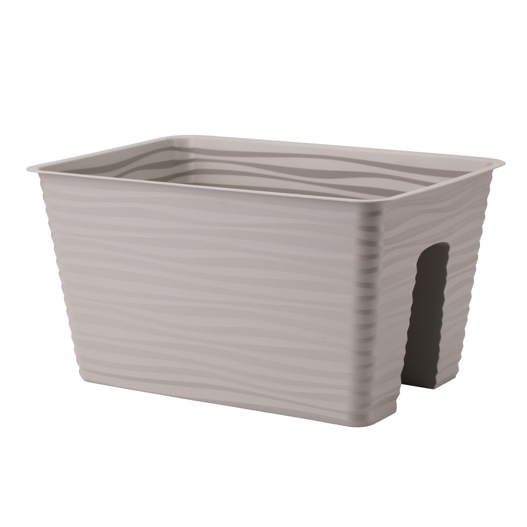 Form-Plastic pot de fleurs, balustrade, 40cm, PP, gris clair, Sahara 40