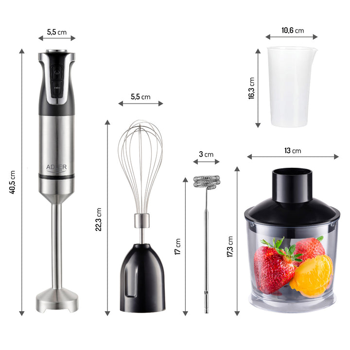 Mixeur plongeant Adler, 20 vitesses, 1800W, fonction Turbo, AD 4627