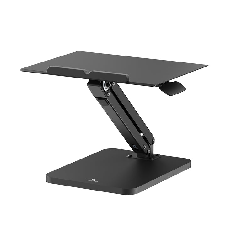 Support de bureau Maclean pour moniteur ou ordinateur portable, vérin à gaz, pour se tenir debout ou assis, noir, MC-493