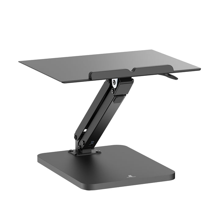 Support de bureau Maclean pour moniteur ou ordinateur portable, vérin à gaz, pour se tenir debout ou assis, noir, MC-493