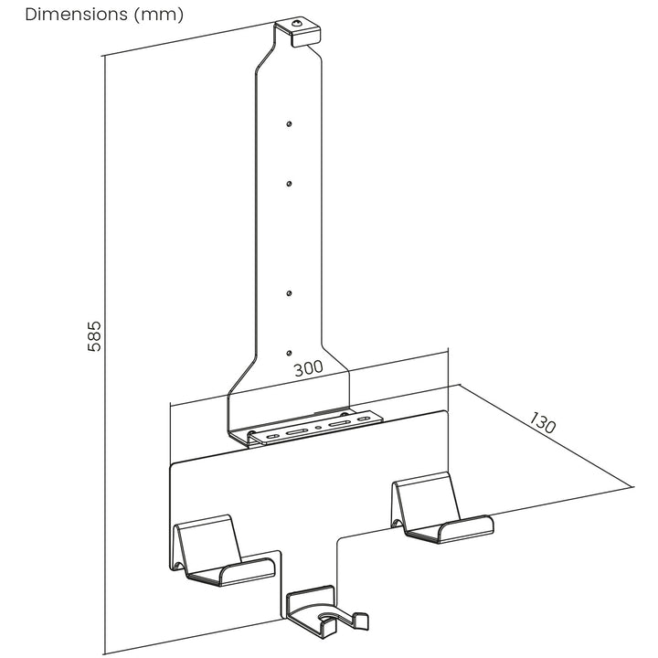 Support mural blanc pour console Playstation 5 avec support de tablette, 10kg max, NanoRS RS181