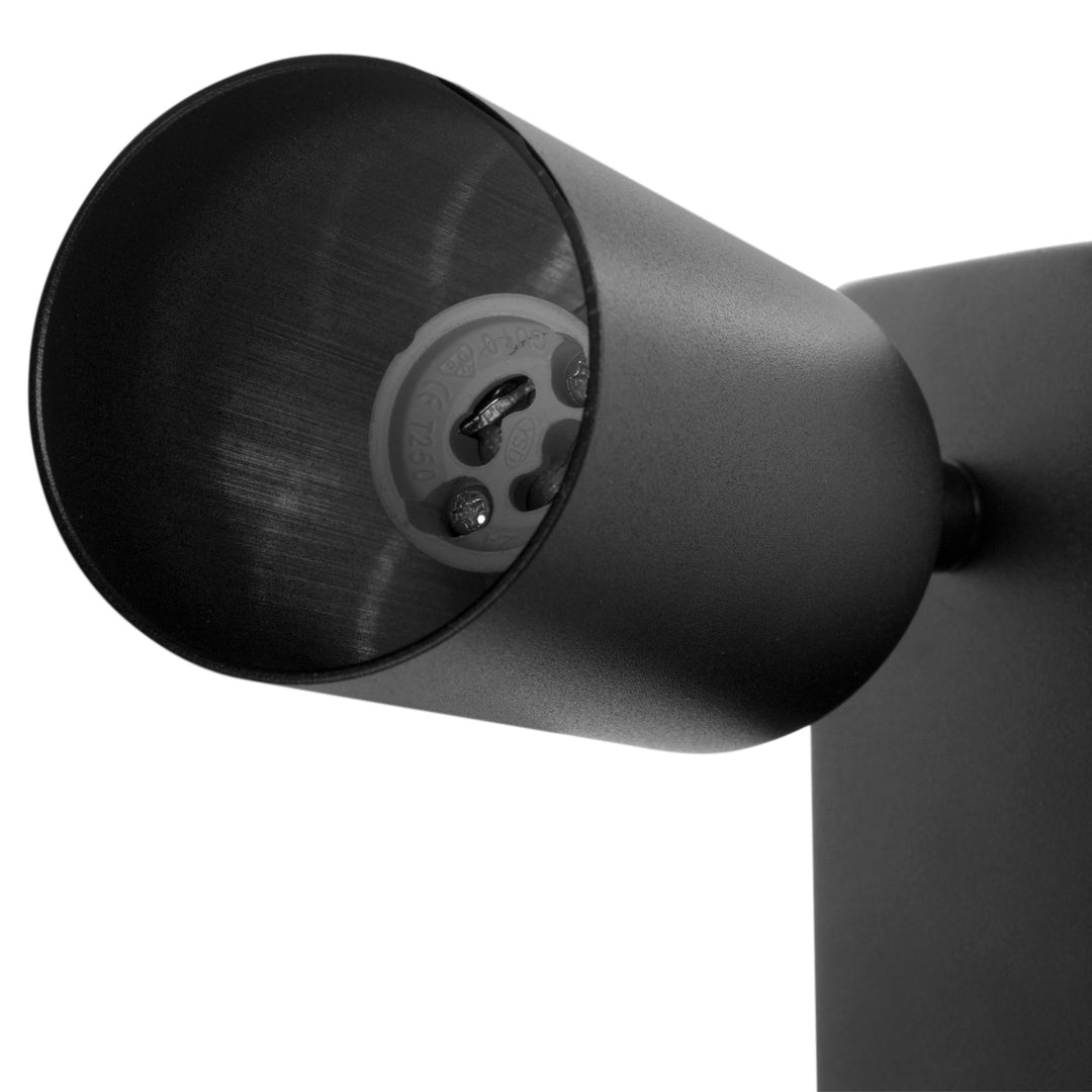 Maclean wandlamp / wandspot, spot, rond, GU10, met schakelaar, 55x100mm, zwart, MCE369 B