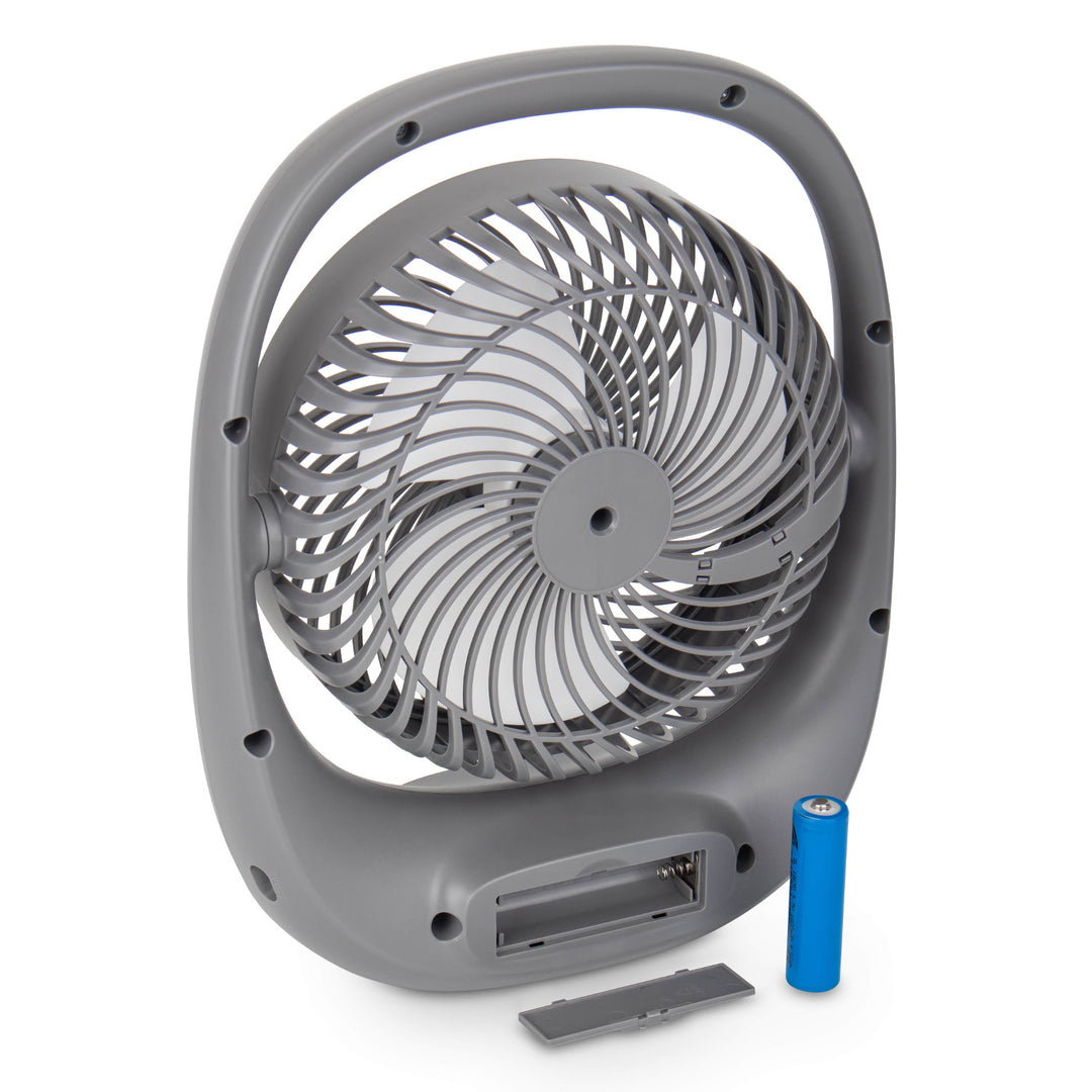 Blaupunkt ventilator, draagbaar, oplaadbaar 1800 mAh, USB, 3 snelheden, grijs, APF301