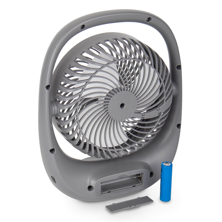 Blaupunkt ventilator, draagbaar, oplaadbaar 1800 mAh, USB, 3 snelheden, grijs, APF301