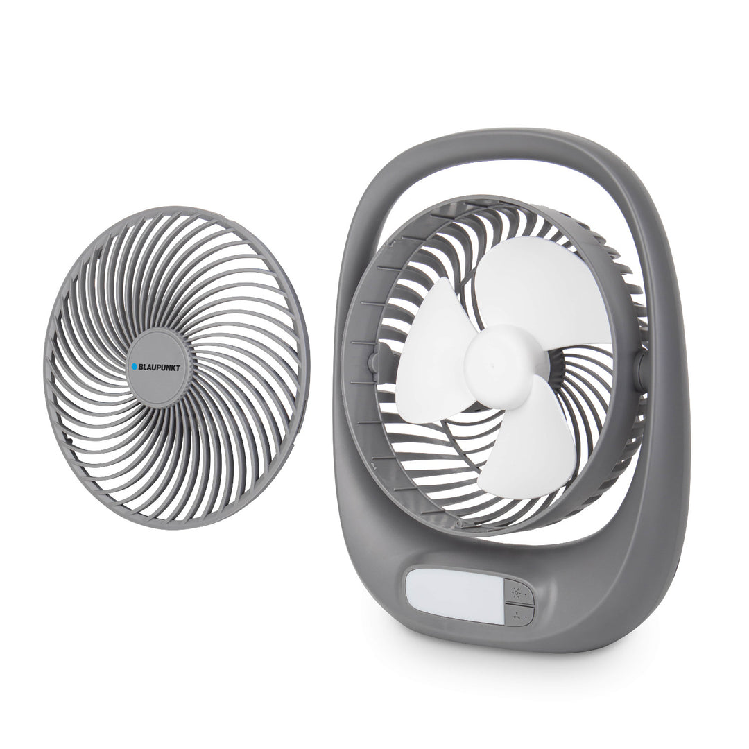 Blaupunkt ventilator, draagbaar, oplaadbaar 1800 mAh, USB, 3 snelheden, grijs, APF301