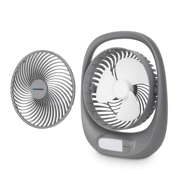 Blaupunkt ventilator, draagbaar, oplaadbaar 1800 mAh, USB, 3 snelheden, grijs, APF301