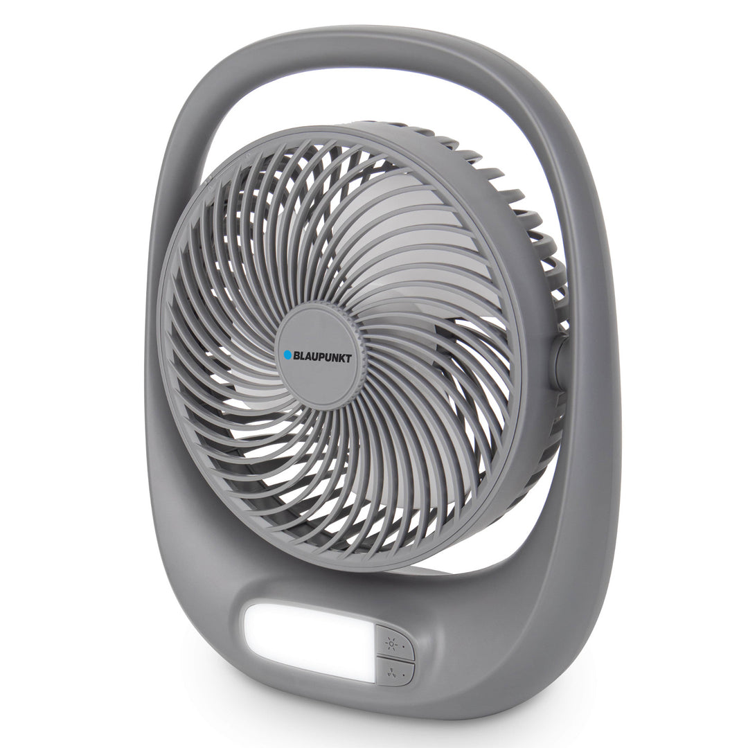Blaupunkt ventilator, draagbaar, oplaadbaar 1800 mAh, USB, 3 snelheden, grijs, APF301