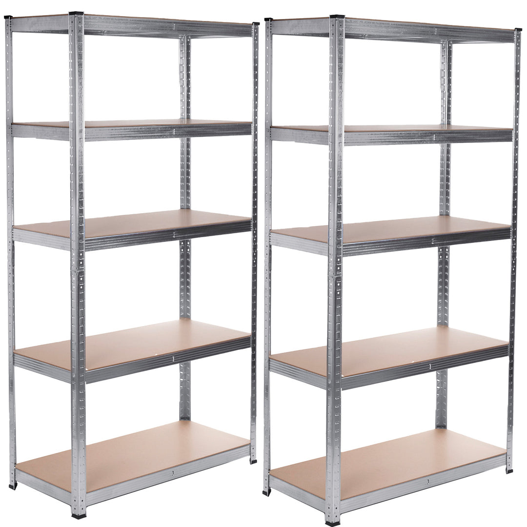 2x rack de stockage métallique 175 kg x5 180x90x40cm VertBleu, galvanisé, pliable, MDF, GB378