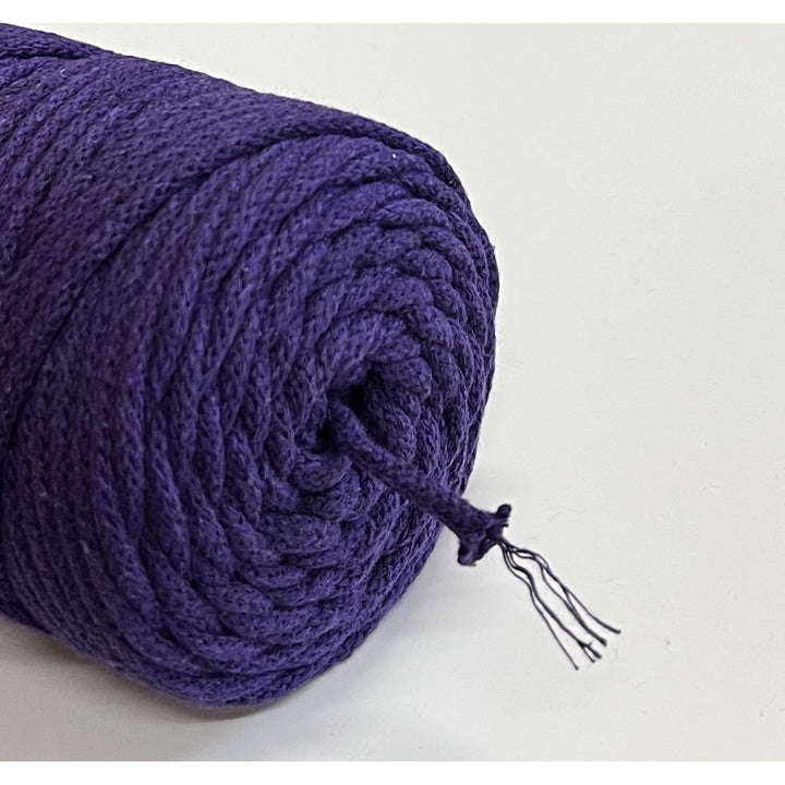 ColiNea, cordon en coton avec âme en coton, tressé, 5mm, 100m, violet