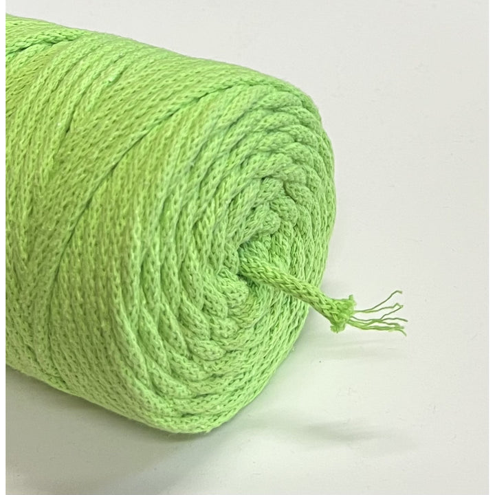 ColiNea, cordon en coton avec âme en coton, tressé, 5mm, 100m, vert clair