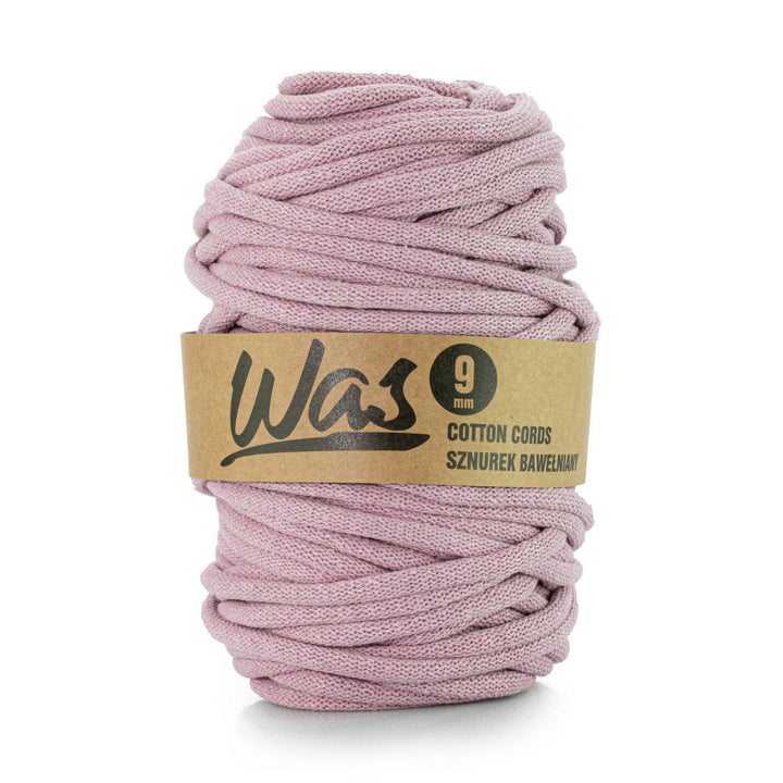 WAS, cordon en coton avec âme en polyester, tressé, 9mm, 50m, rose sale