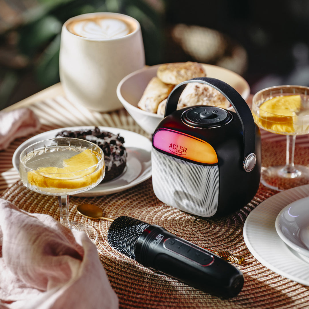 Enceinte sans fil Adler, avec microphone, pour karaoké, Bluetooth, AD 1199 B