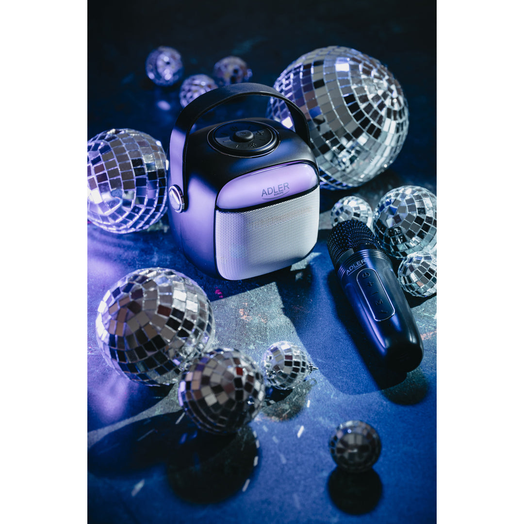 Enceinte sans fil Adler, avec microphone, pour karaoké, Bluetooth, AD 1199 B