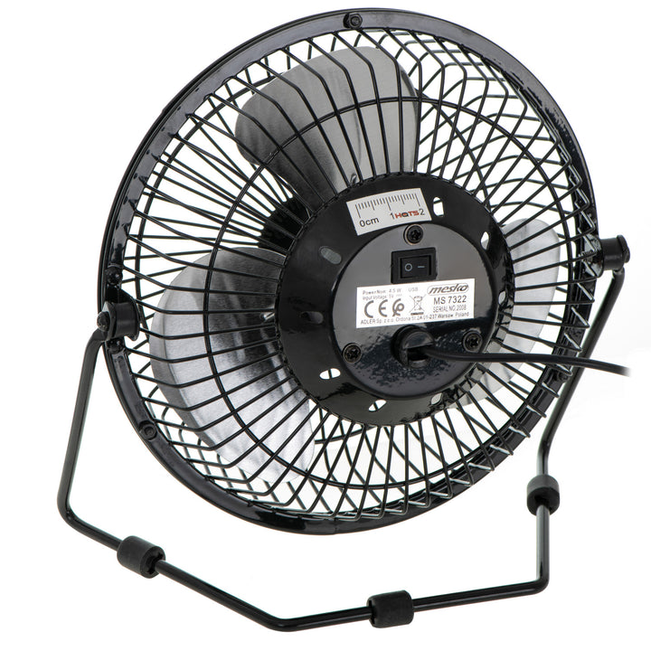 Ventilateur de bureau Mesko, diamètre 15 cm, alimentation USB, oscillation verticale, MS 7322