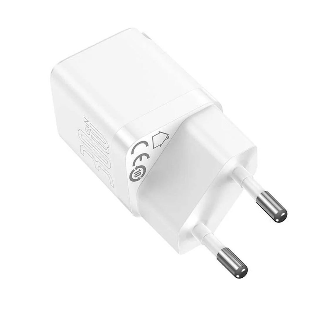 Chargeur secteur rapide Baseus, 30W, USB-C, blanc, GaN3