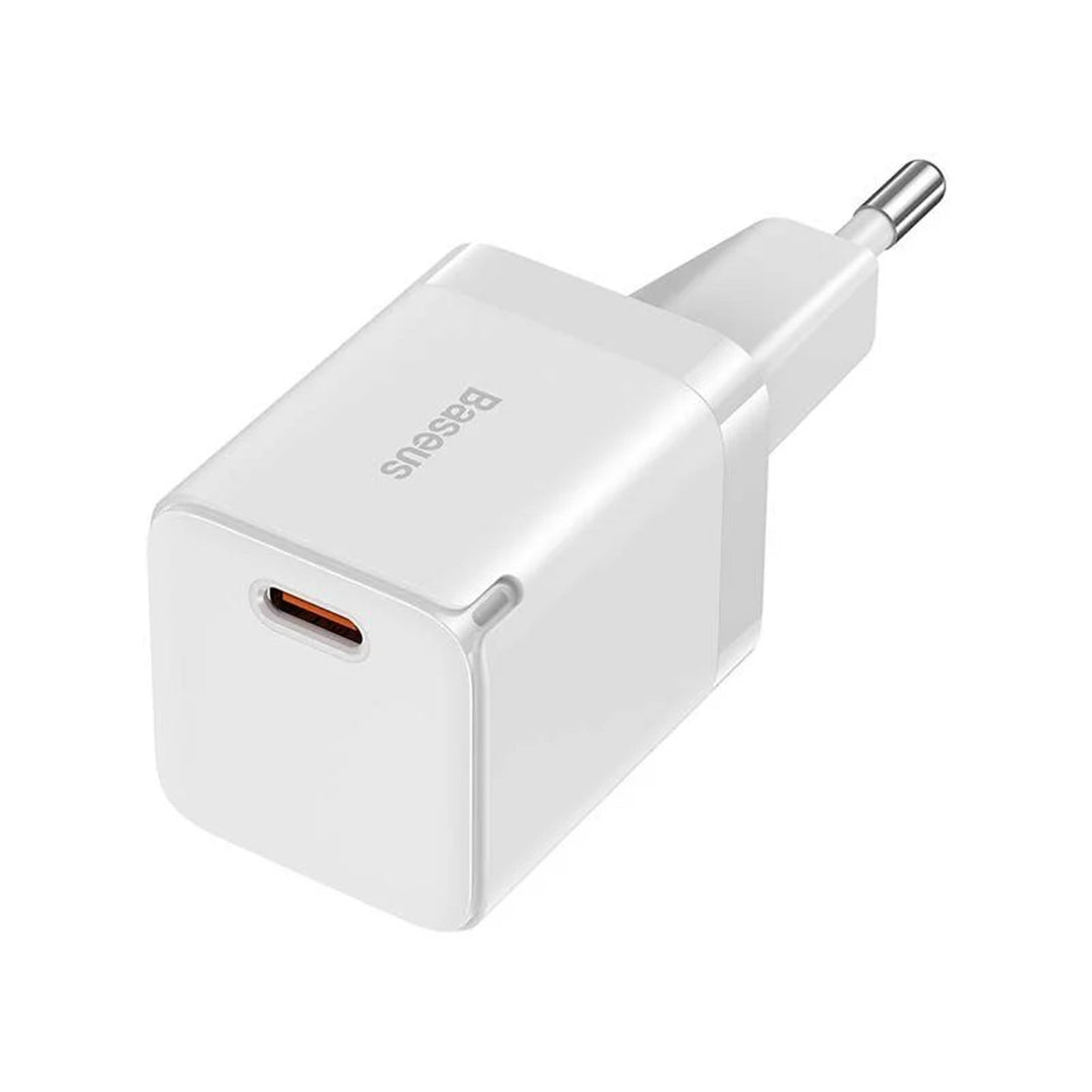 Chargeur secteur rapide Baseus, 30W, USB-C, blanc, GaN3