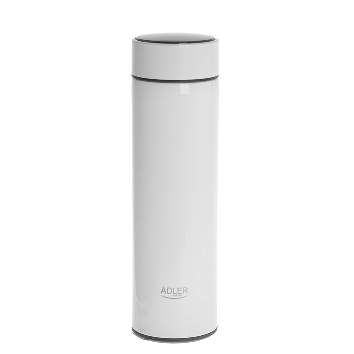 Thermos Adler, écran tactile LED, capacité 473 ml, couleur blanche, AD 4506