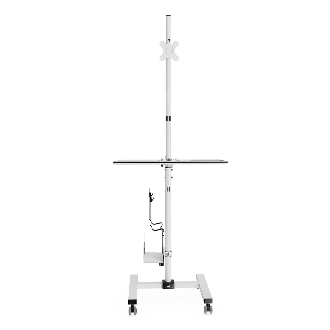 Maclean professional stand trolley, poste de travail informatique mobile sur roues, max 17"-32", max 20kg, MC-793