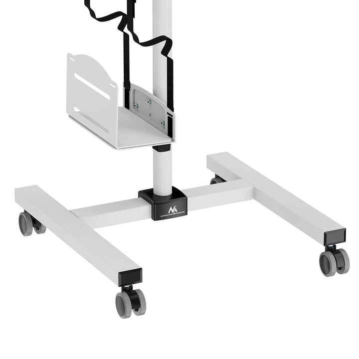 Maclean professionele staande trolley, mobiele computerwerkplek op wielen, max 17"-32", max 20kg, MC-793